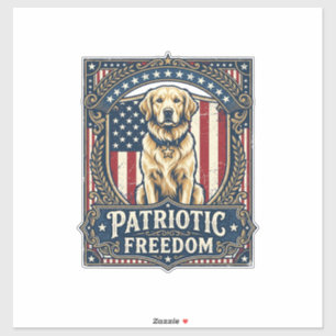 Patriottische Golden Retriever Vector Grafische T- Sticker