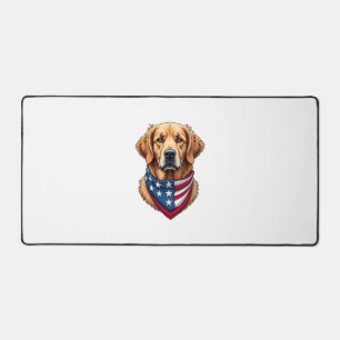 Patriottische Golden Retriever Vintage Gravure Shi Bureaumat