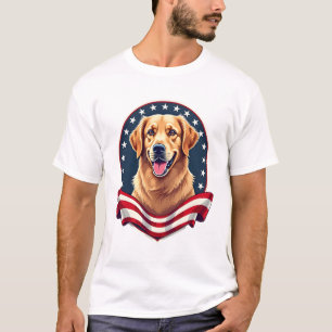 Patriottische Golden Retriever Zak Embleem T-shirt