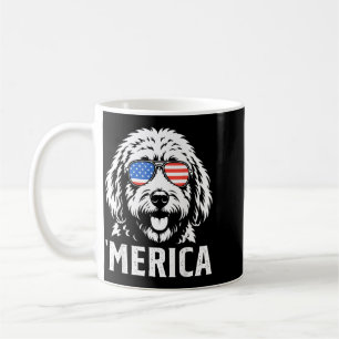 Patriottische Goldendoodle Hond Amerika Amerikaans Koffiemok