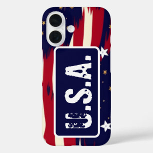 Patriottische golven iPhone 16 hoesje