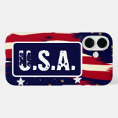 Patriottische golven Case-Mate iPhone case (Achterkant (horizontaal))
