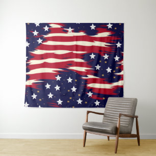 Patriottische golven wandkleed