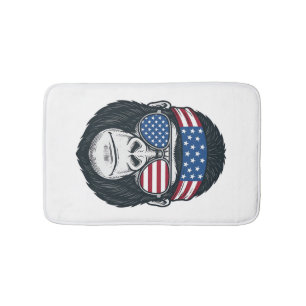 Patriottische Gorilla Gezicht Vintage Gravure Vect Badmat