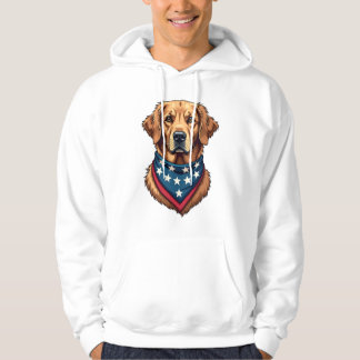 Patriottische Goud Retriever Bandana Vintage T-shi Hoodie