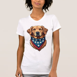 Patriottische Goud Retriever Bandana Vintage T-shi T-shirt