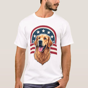 Patriottische Goud Retriever Boog Lay-Out Shirt 2
