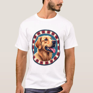 Patriottische Goud Retriever Cirkel Barst T-shirt