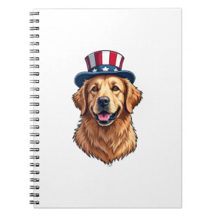 Patriottische Goud Retriever Split Frame T-shirt 2 Notitieboek