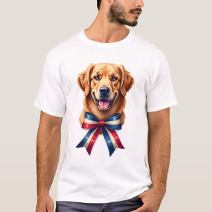 Patriottische Goud Retriever Tweelinglint T-shirt