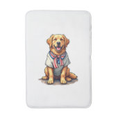 Patriottische Gouden Hond Vintage Graveershirt 2 Badmat (Voorkant Verticaal)