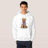 Patriottische Gouden Hond Vintage Graveershirt 2 Hoodie (Voorkant volledig)