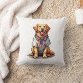 Patriottische Gouden Hond Vintage Graveershirt 2 Kussen (Deken)