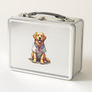 Patriottische Gouden Hond Vintage Gravure Shirt 2