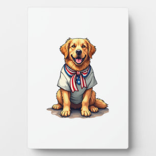 Patriottische Gouden Hond Vintage Gravure Shirt 2 Fotoplaat