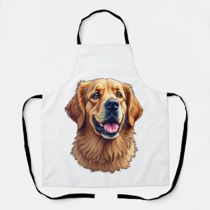 Patriottische Gouden Retriever Gezicht Vintage T-s Schort