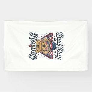 Patriottische Gouden Retriever Hotdog Vintage T-sh Spandoek