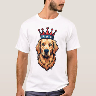 Patriottische Gouden Retriever Kroon Embleem T-shi T-shirt