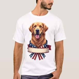 Patriottische Gouden Retriever Lint Banner T-shirt