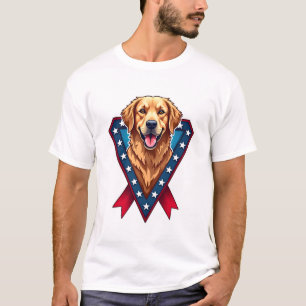 Patriottische Gouden Retriever Overwinningslint T- T-shirt