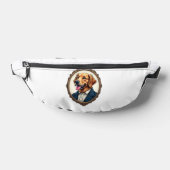 Patriottische Gouden Retriever Portret Vintage T-s Heuptasje (Liggend)