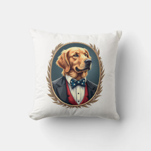 Patriottische Gouden Retriever Portret Vintage T-s Kussen