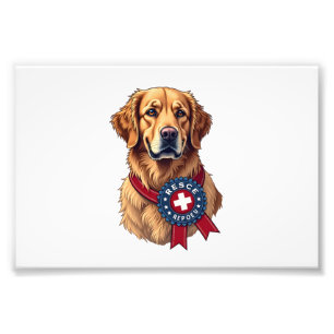 Patriottische Gouden Retriever Reddings Vintage T- Foto Afdruk