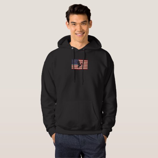 Patriottische graat verergerde Amerikaanse vlag Hoodie (Voorkant volledig)