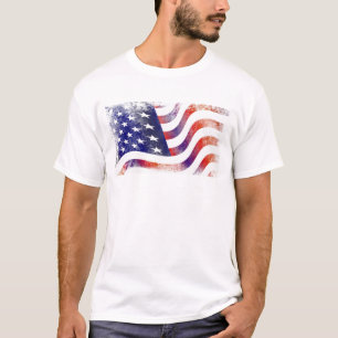 Patriottische graatstijl, afgevapt Amerikaanse vla T-shirt