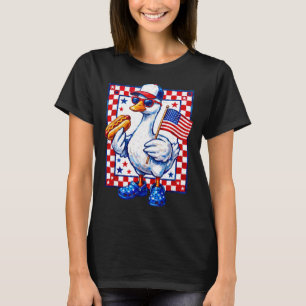 Patriottische grappige gans hotdog bbq usa vlag ma t-shirt