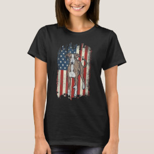 Patriottische Greyhound Amerikaanse Flag Dog Manne T-shirt