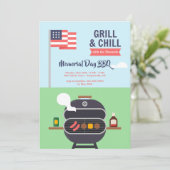 Patriottische Grill en Chill Uitnodiging (Staand voorkant)