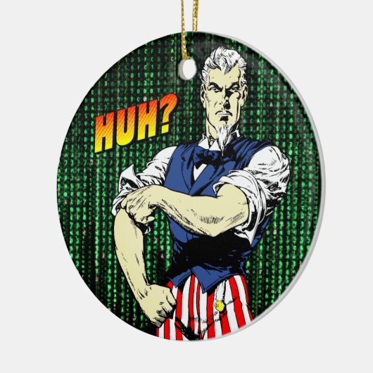 Patriottische grillen: retro oom Sam Keramisch Ornament (Links)