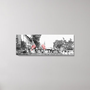 Patriottische groep Vrouwen Amerikaanse vlag 1910 Canvas Afdruk