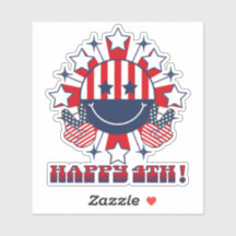Patriottische groovy Happy Face vredesteken - Happ