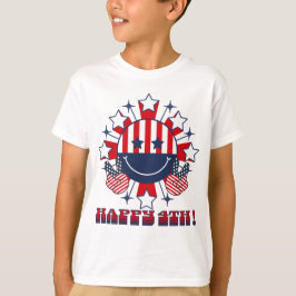 Patriottische groovy Happy Face -vredesteken Happy T-shirt