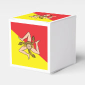 Patriottische gunstbox met vlag van Sicilië, Itali Bedankdoosjes (Voorkant Zijde)