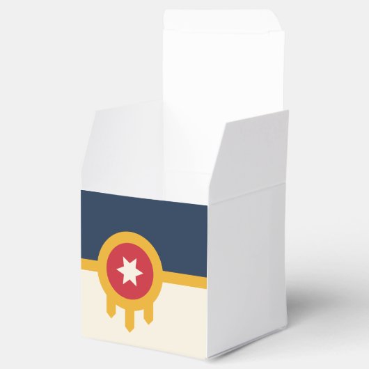 Patriottische gunstbox met Vlag van Tulsa City Bedankdoosjes (Geopend)