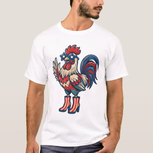 Patriottische Haan in Hoge Hakken Vintage Gravure  T-shirt
