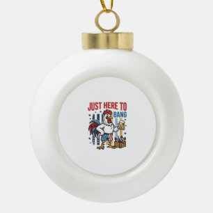 Patriottische Haan Vuurwerk Vintage Shirt Ontwerp_ Keramische Bal Ornament