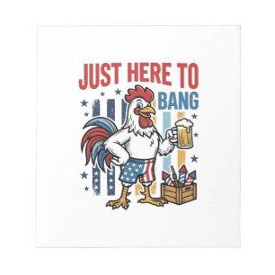 Patriottische Haan Vuurwerk Vintage T-shirt Ontwer Notitieblok