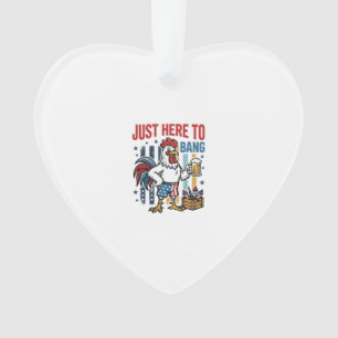 Patriottische Haan Vuurwerk Vintage T-shirt Ontwer Ornament