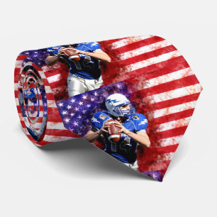 Patriottische halsband met Amerikaanse vlag voetba Stropdas