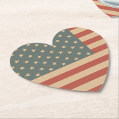 Patriottische Hart Papier Onderzetters (Gekanteld)