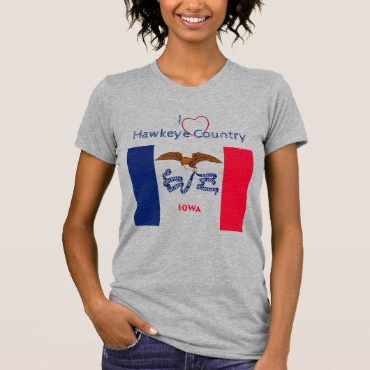 Patriottische Hawkeyes Iowa Flag T-Shirt (Voorkant)
