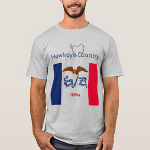 Patriottische Hawkeyes Iowa Vlag Uni-sex T-shirt