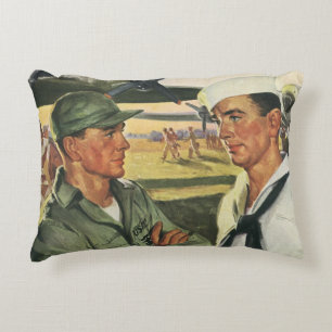  patriottische helden, militaire Mannen in uniform Accent Kussen