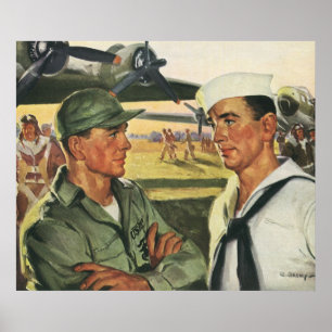  patriottische helden, militaire Mannen in uniform Poster