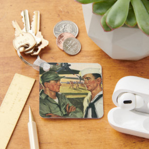  patriottische helden, militaire Mannen in uniform Sleutelhanger