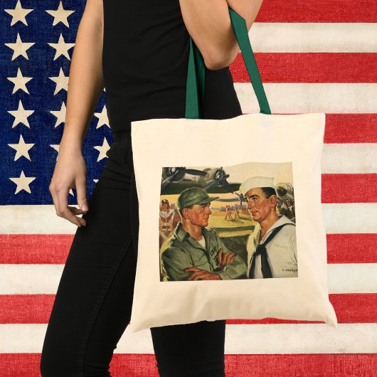 patriottische helden, militaire Mannen in uniform Tote Bag